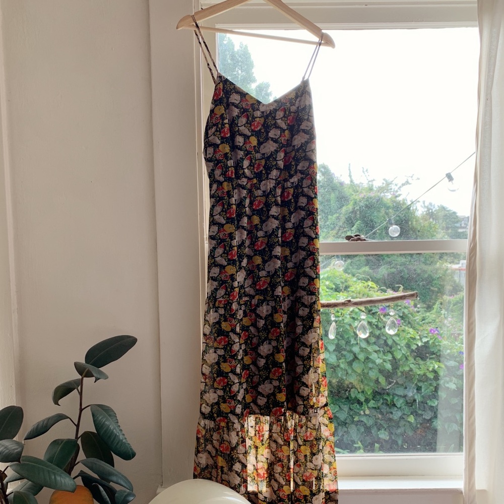 J. Crew Mercantile floral tiered maxi dress